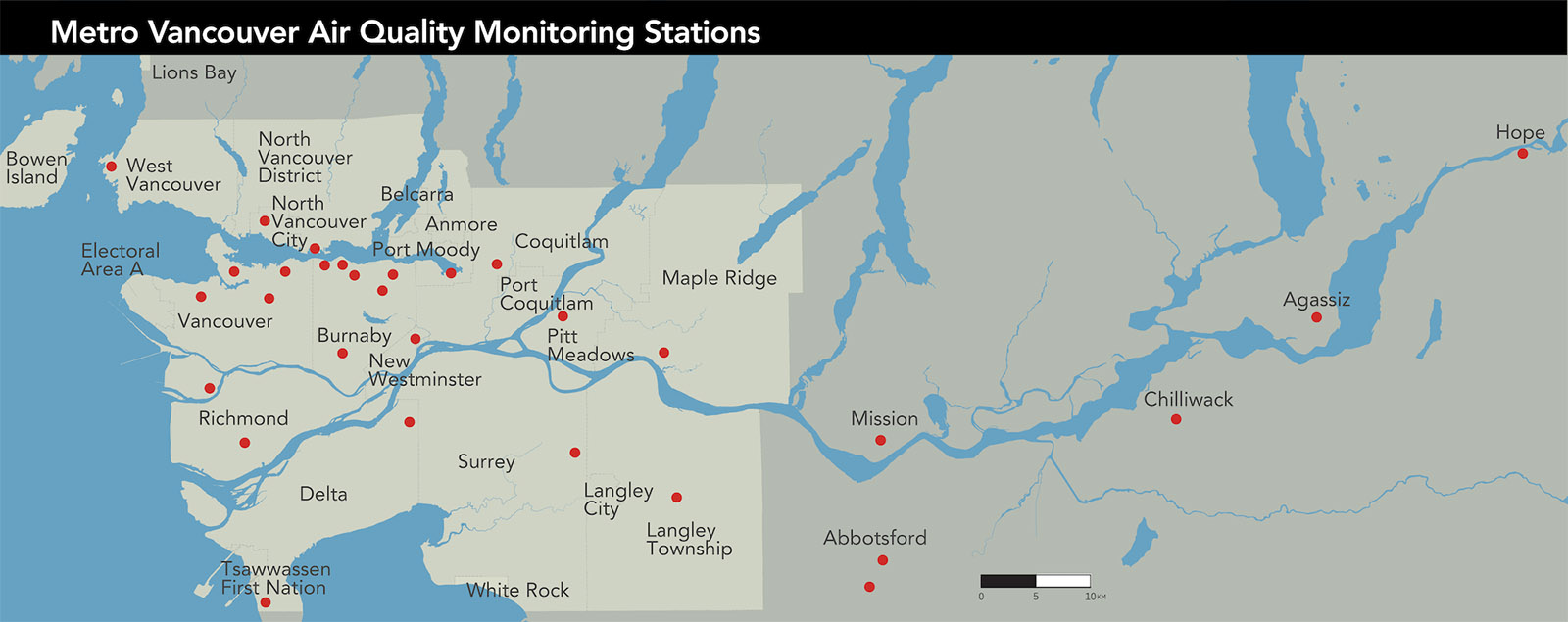 Metro Vancouver Air Quality Monitoring Stations