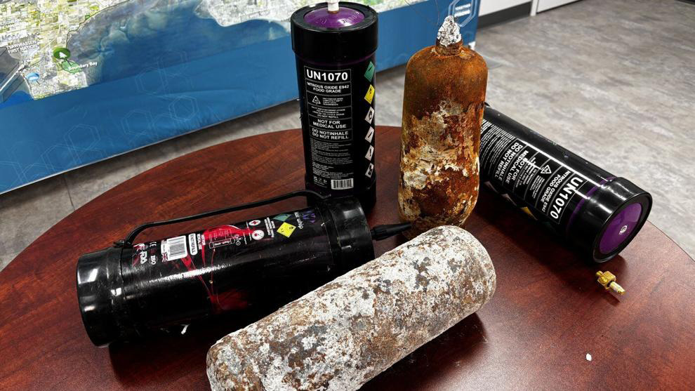 Nitrous oxide canisters that have shown up at Metro Vancouver waste facilities, including ones that are suspected to have caused explosions.​